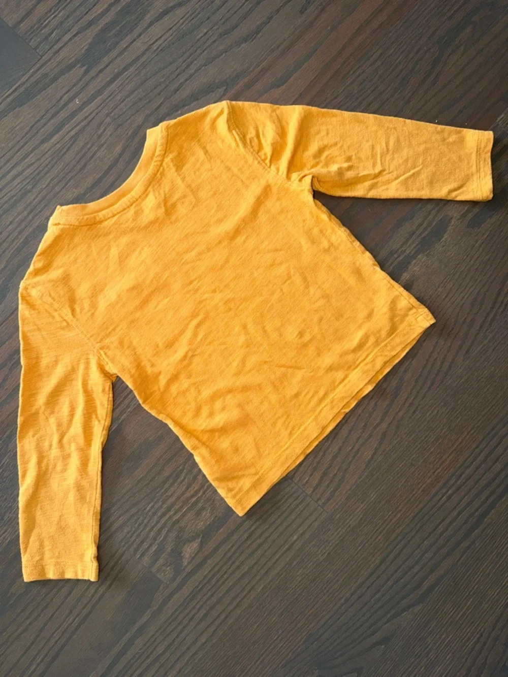 Old Navy Yellow Mustard Long-Sleeve Pocket T-Shirt | 3T